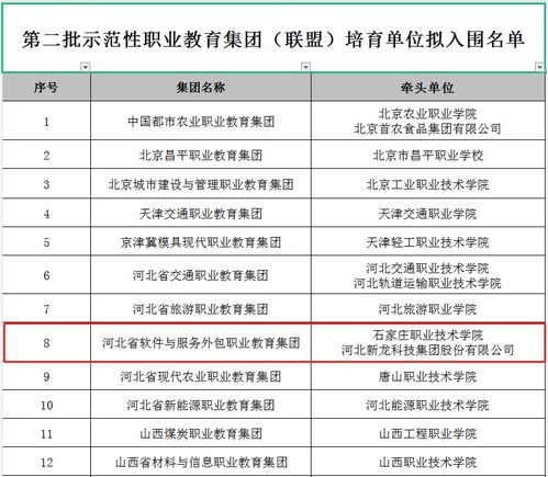 河北省軟件與服務外包職業教育集團入選國家示范性職業教育集團培育單位